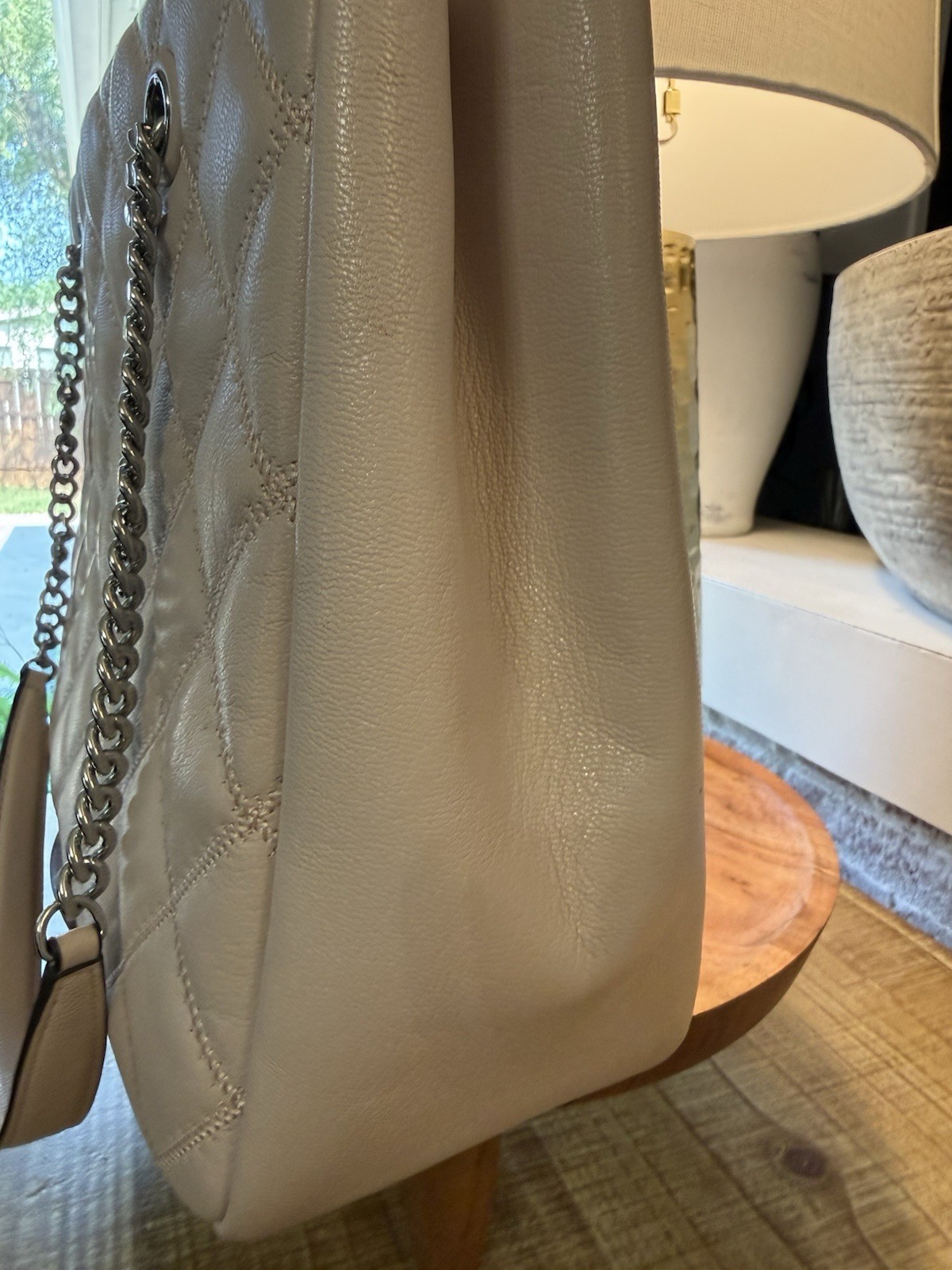 Tory Burch Quilted Leather Willow Tote in Blush Pink
