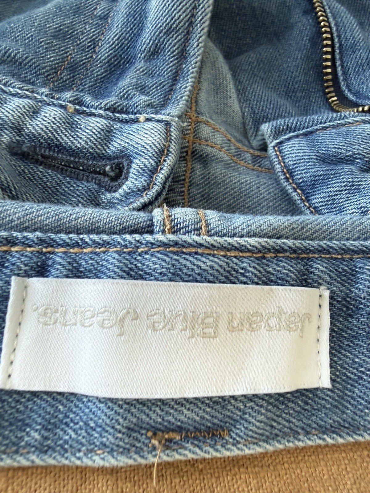 Japan Blue Jeans Men’s Wide-Leg Light Wash Denim Jeans Mid Rise