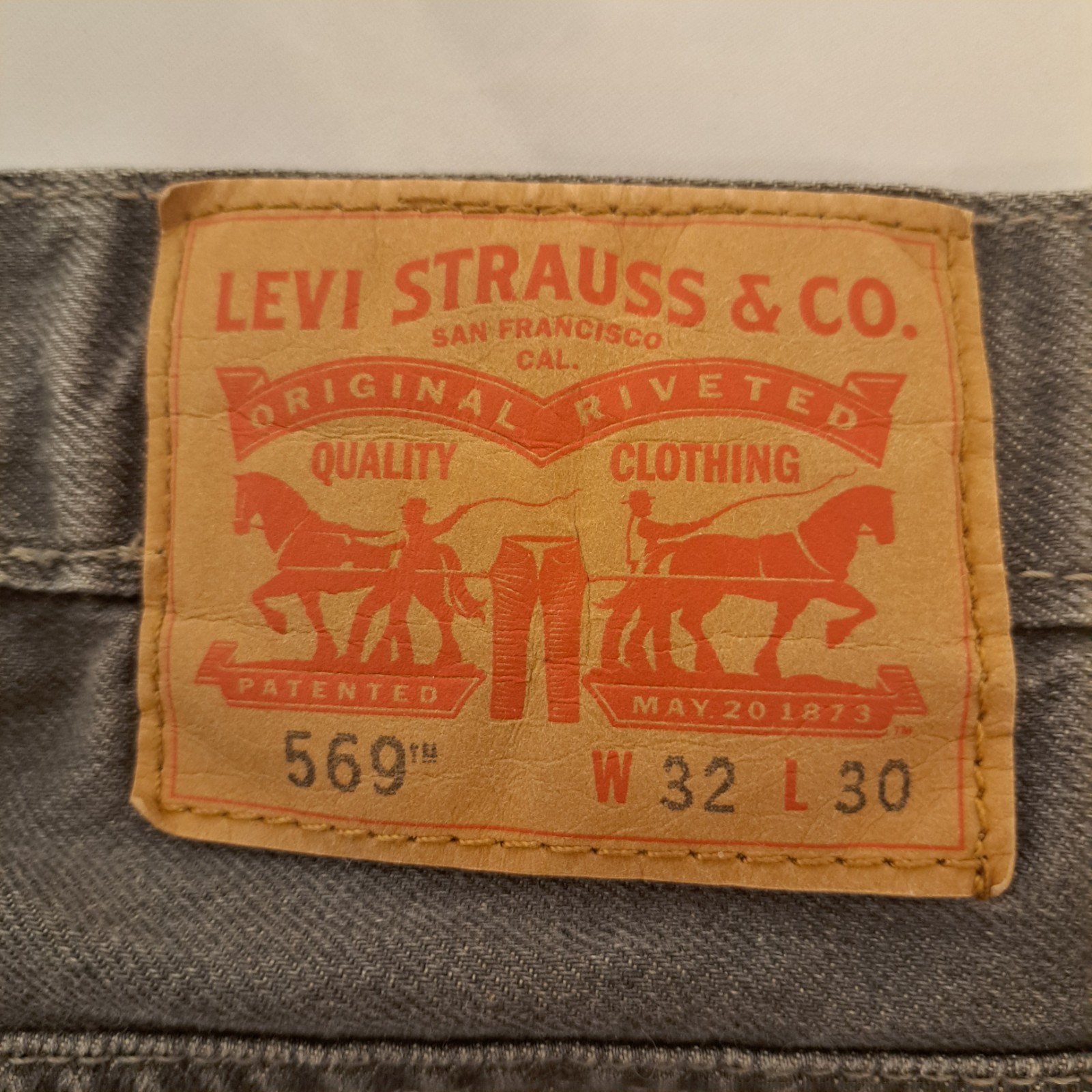 Levi 569 Loose Straight Fit dark gray jeans size 32 x 30 *EUC