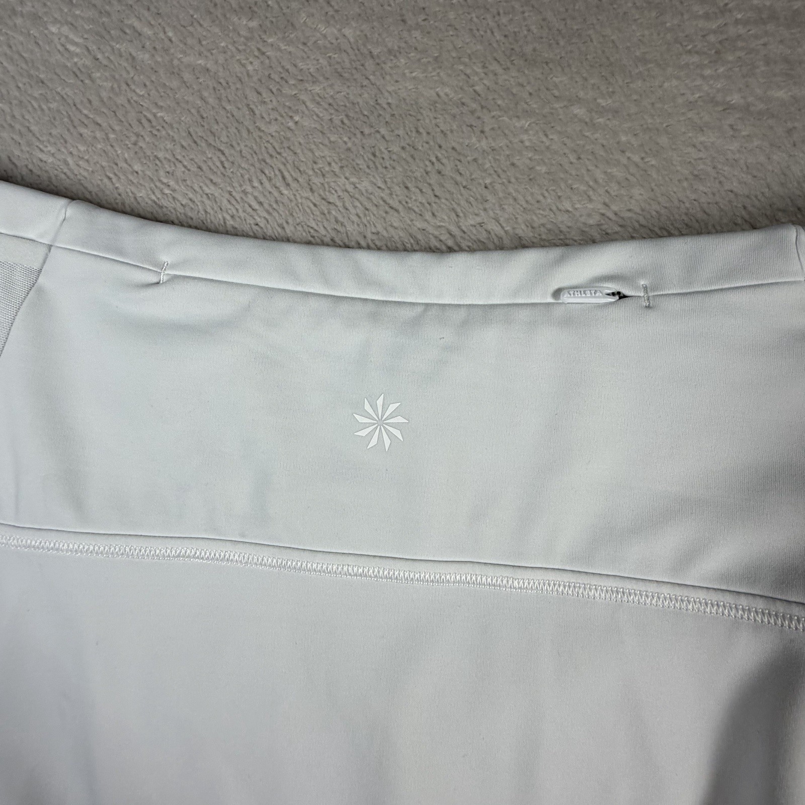Athleta Match Point Skort White Tennis Golf Athletic Skirt Built In Shorts L