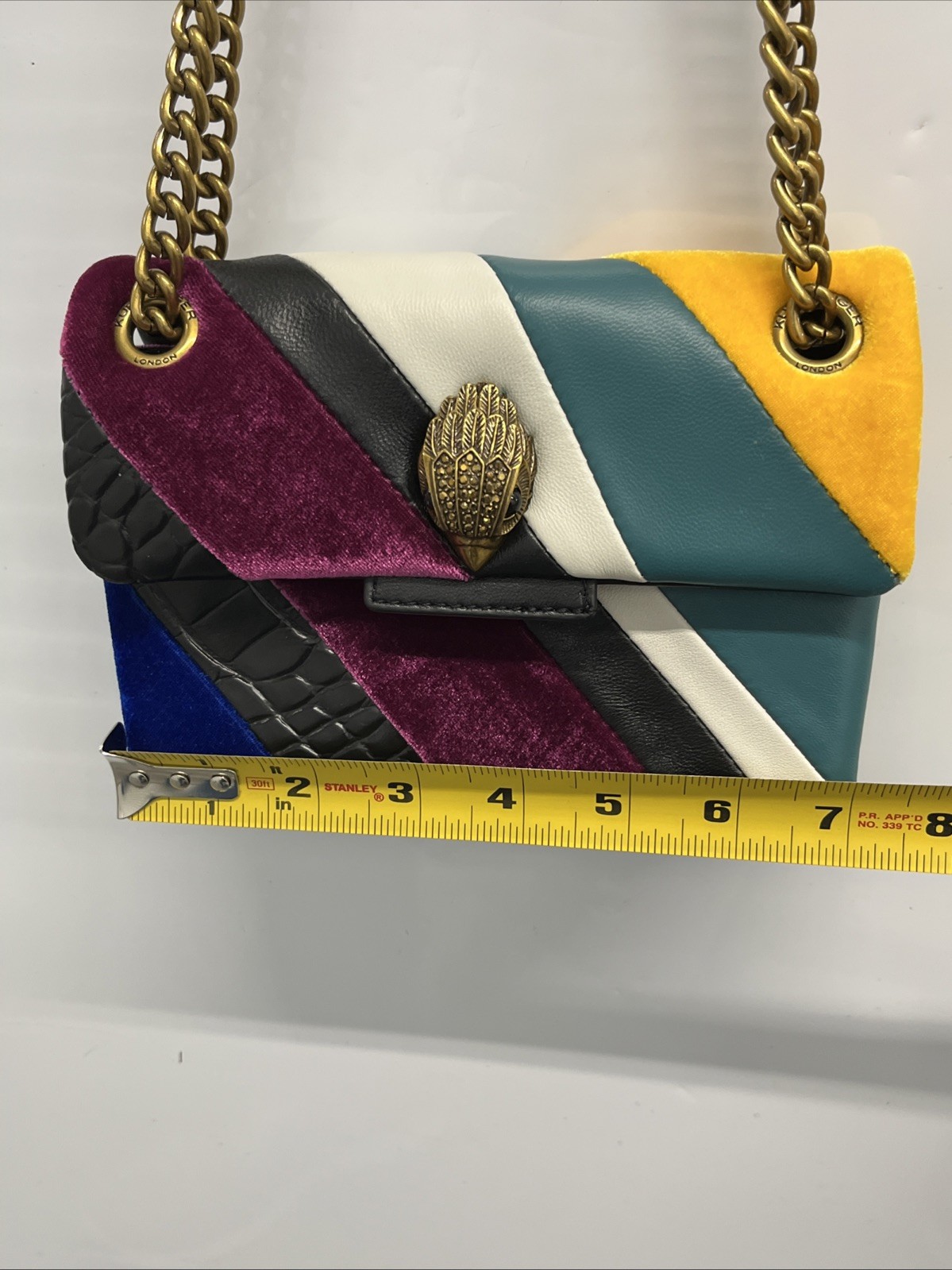 Kurt Geiger Multicolor Colorblock Shoulder Bag Gold Chain Strap