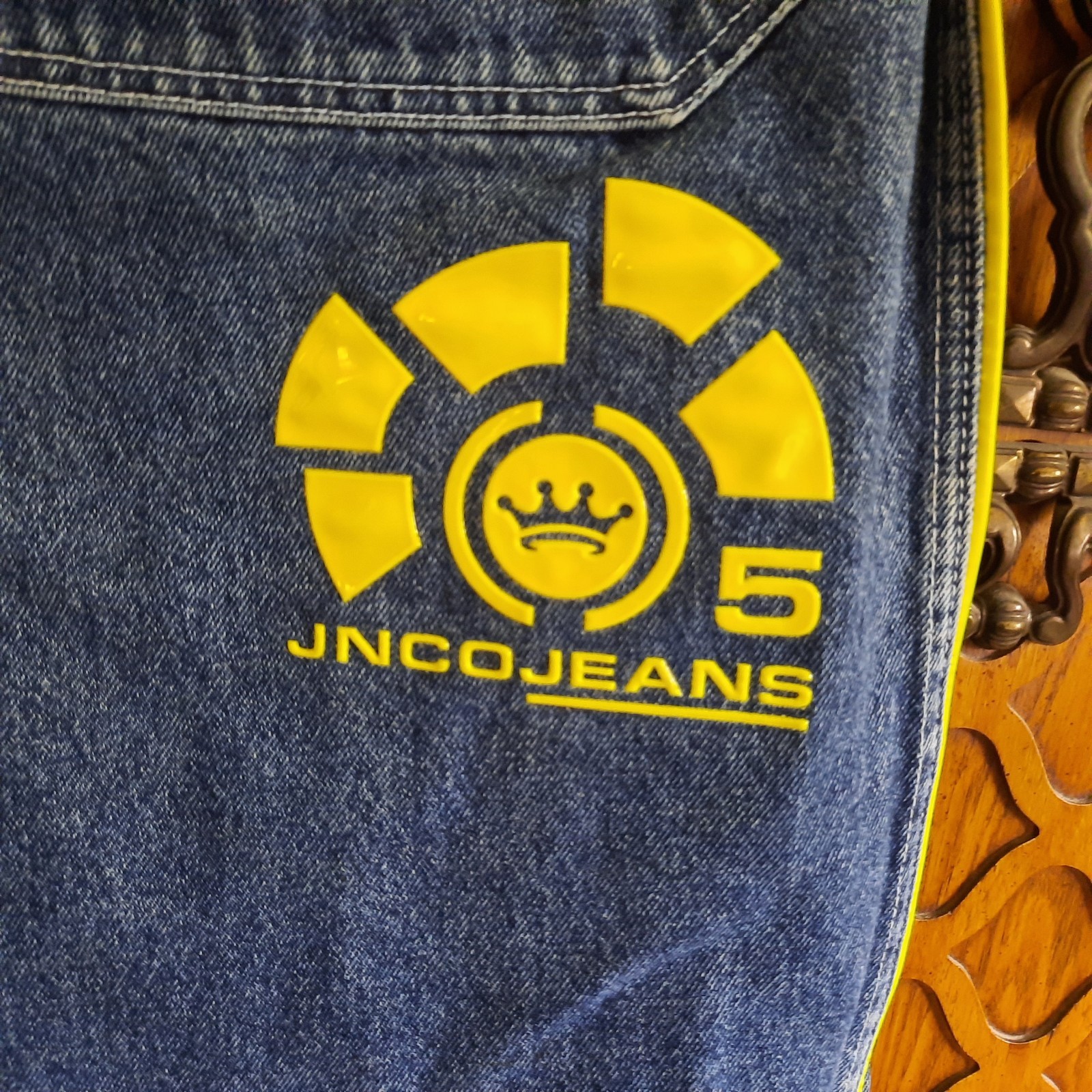 JNCO Vintage 90s NEON Green Stripe Skunk Skater Pipes Wide-Leg Jeans 32×30 Baggy