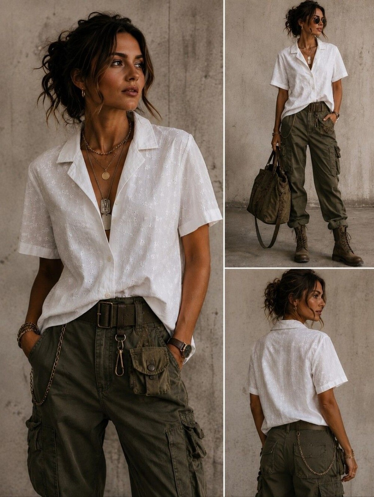 Vintage Cos Cob White Eyelet Short-Sleeve Button-Down Shirt