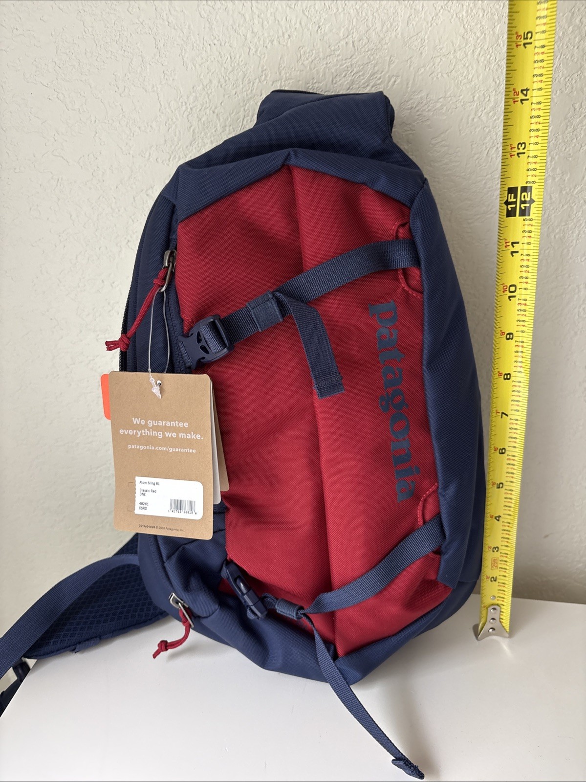 Patagonia Atom 8L Classic Red/ Blue Crossbody Sling Bag Backpack Hiking Travel