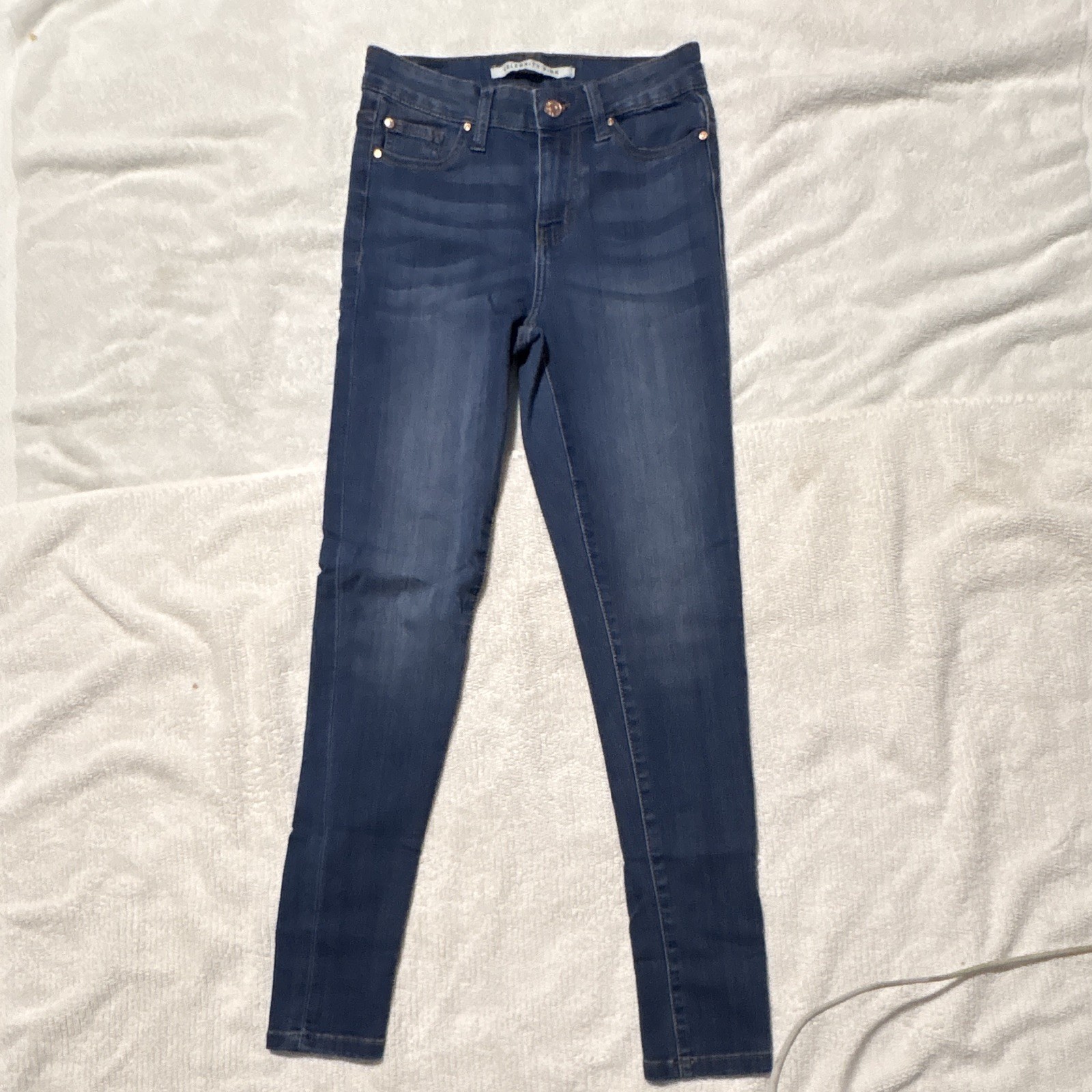 Celebrity Pink Women’s Skinny Jeans Dark Wash Blue Stretch Mid Rise 5-Pocket