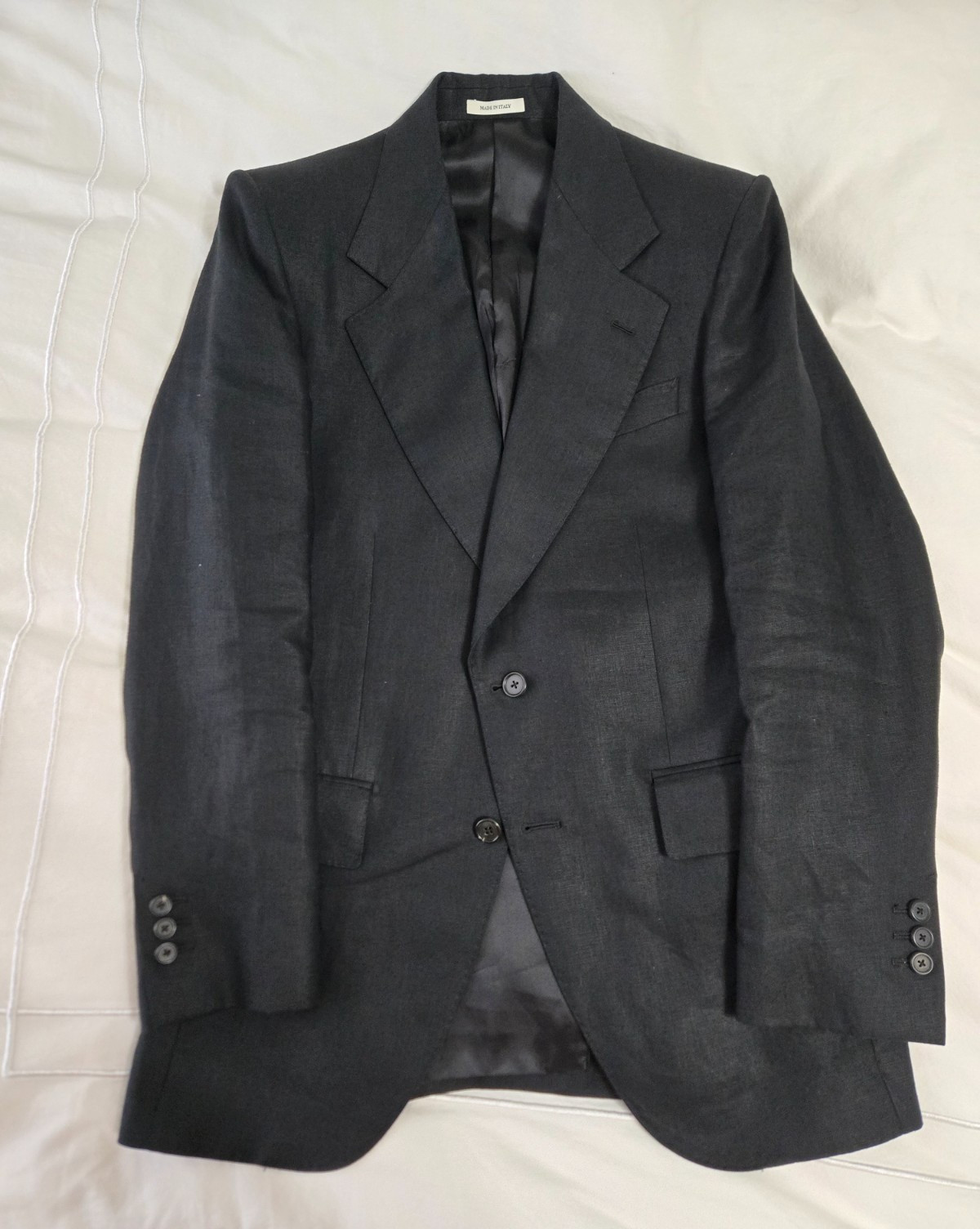 Husbands Paris Black Linen Suit EU 48 / 40 US 38 / 30 Gucci Vault Archive Rare