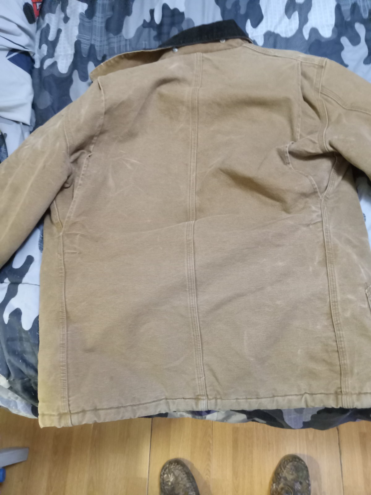 Vintage Carhartt C26 BRN Jacket Mens Small Arctic Duck Quilted Lined Chore Coat