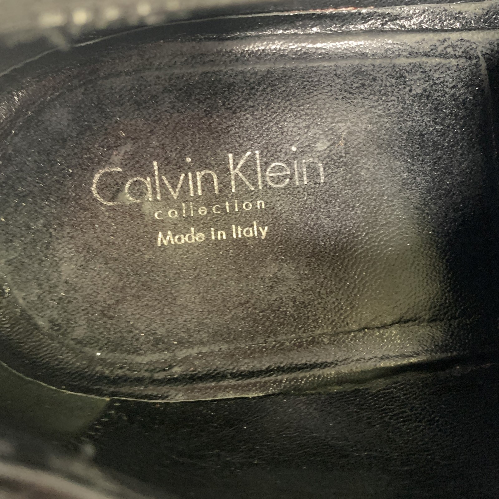 CALVIN KLEIN COLLECTION Size 10 5 Black Satin Lace Lace Up Shoes