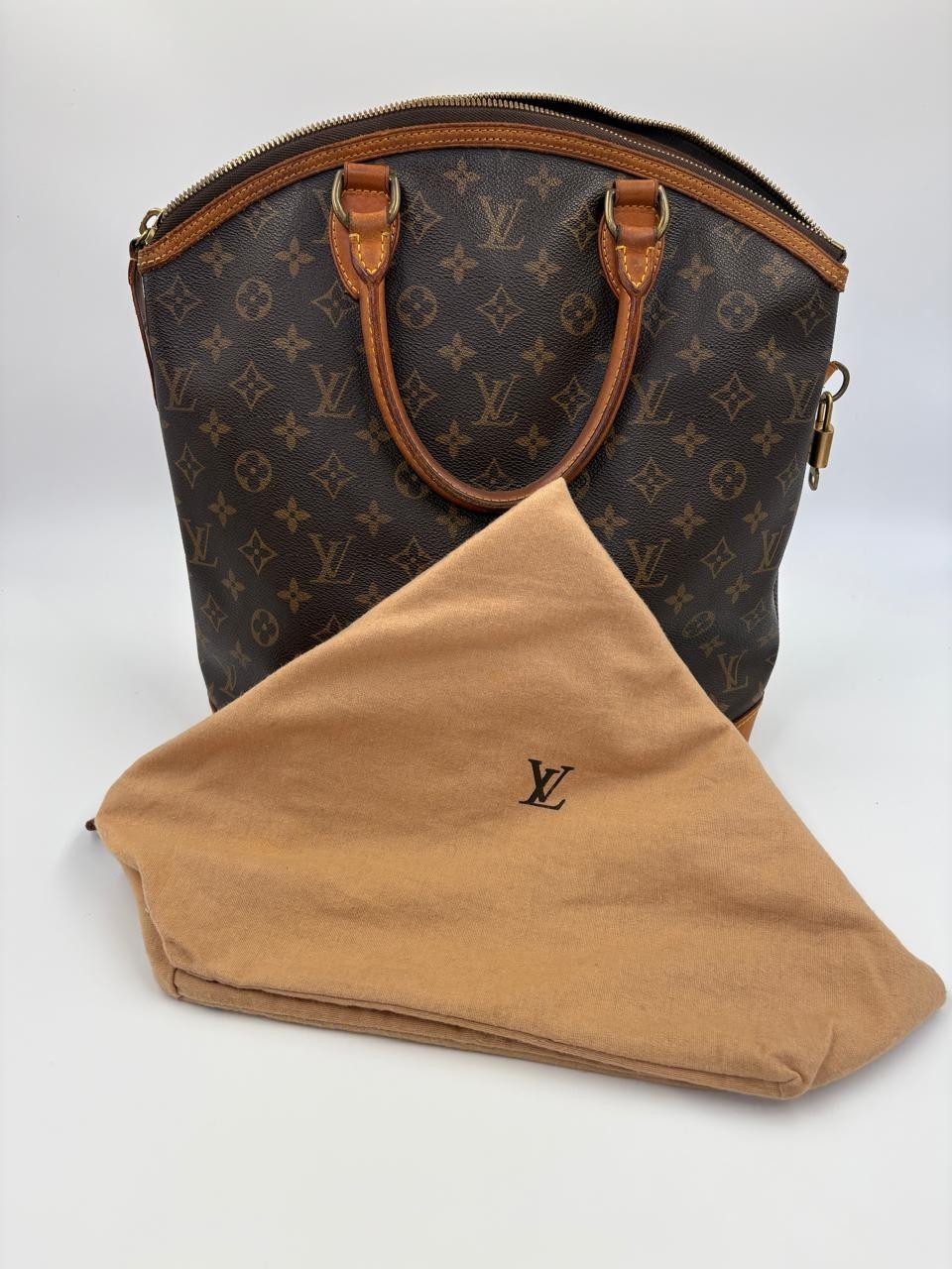 Louis Vuitton Lockit Vertical Monogram Canvas Satchel Bag FL0046 Dust Bag
