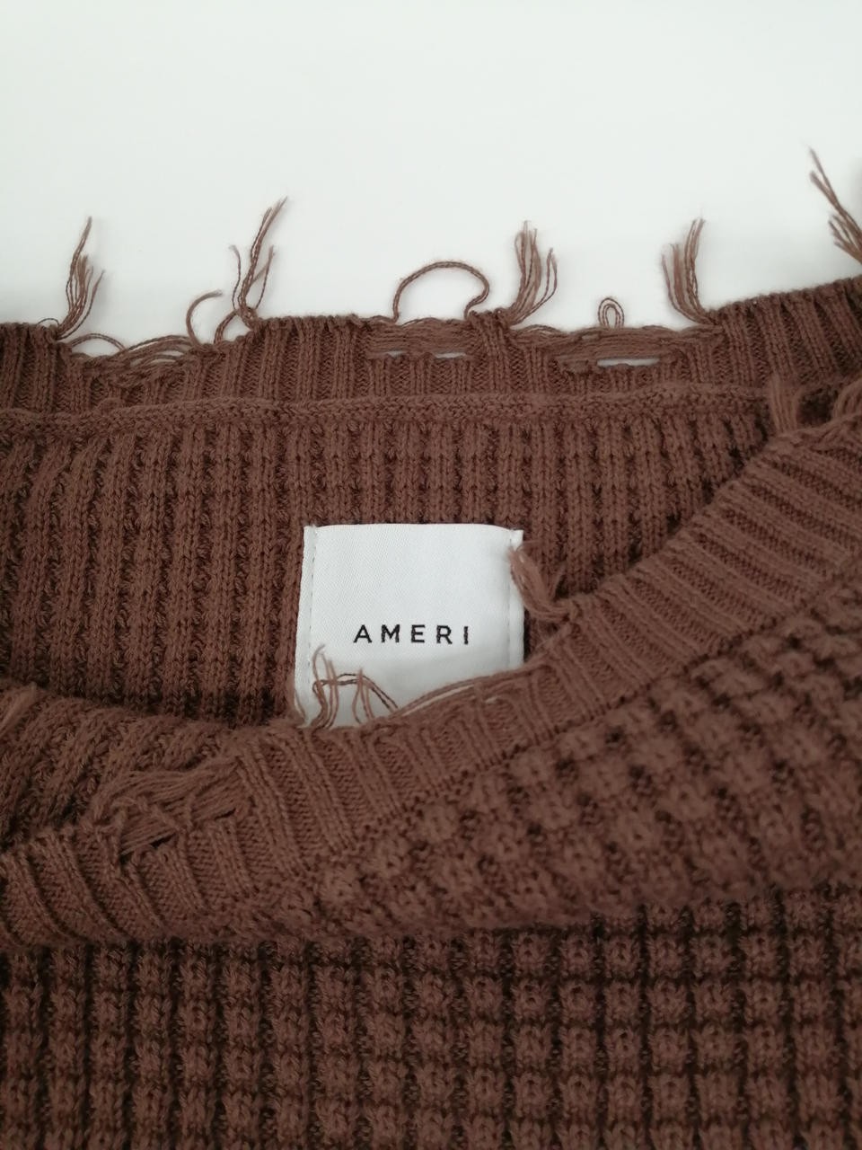 AMERI Damaged Cotton T-Shirt Women Casual Distinctive 75cm Length 104cm Chest