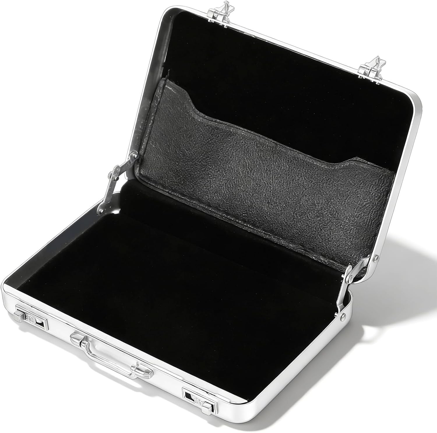 Mini Briefcase Metal Business Card Holder – Portable Aluminum Card Case