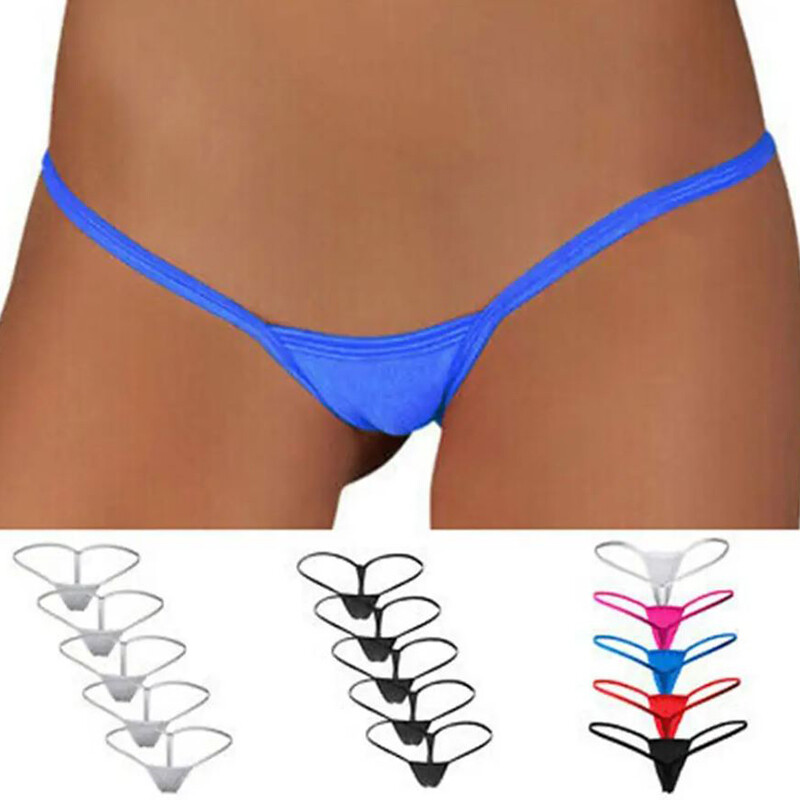 5 Pack Lot Mini G-String Underwear Women Sexy Thong Panties Micro Lingerie Panty