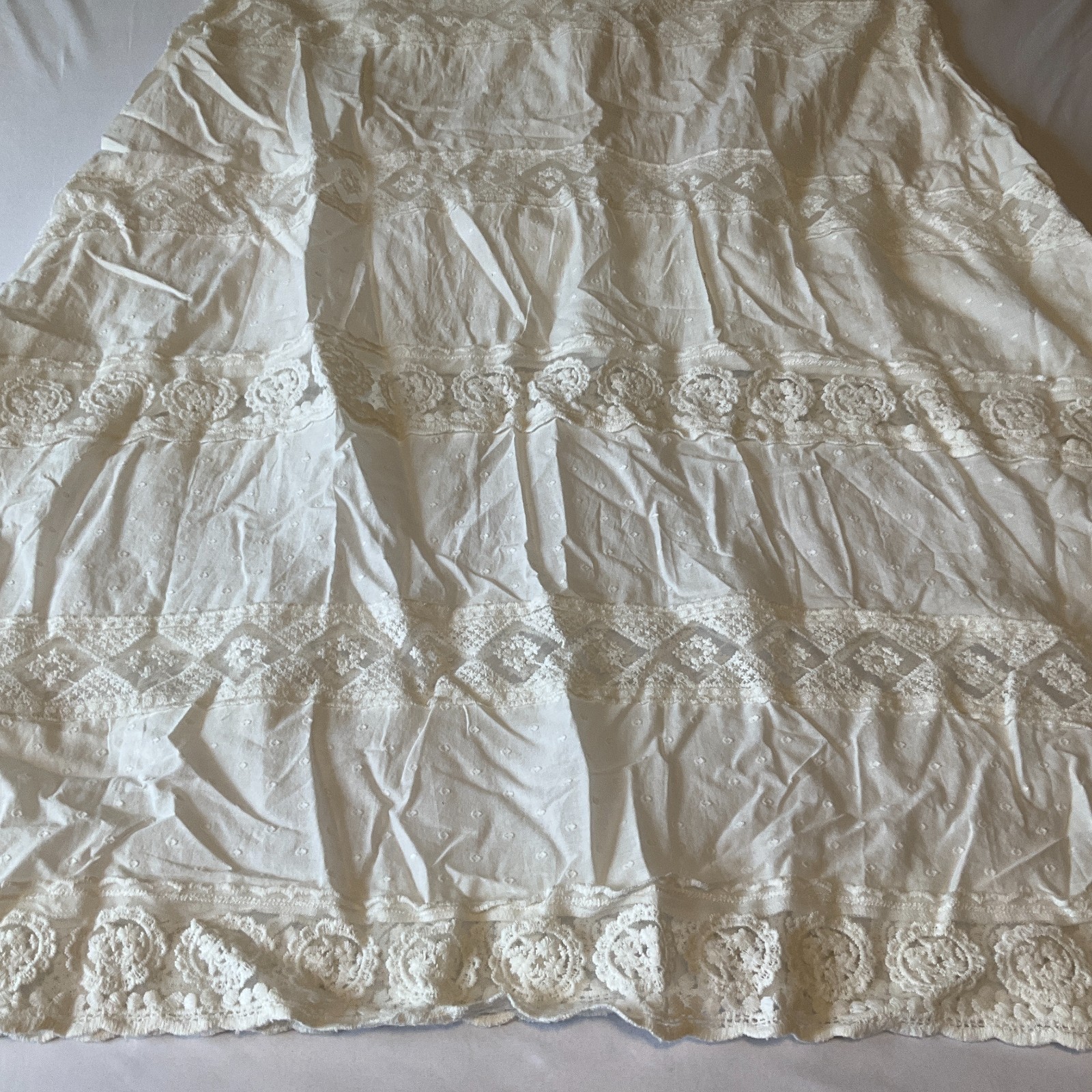 Accessorize London Beach Maxi Day Dress Womens Size L White Straps Lace Lined