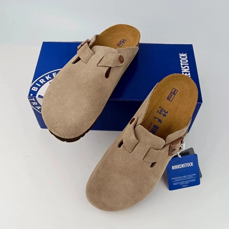 Birkenstock Boston Soft Footbed Suede Leather Clogs Comfort Shoes 35-46