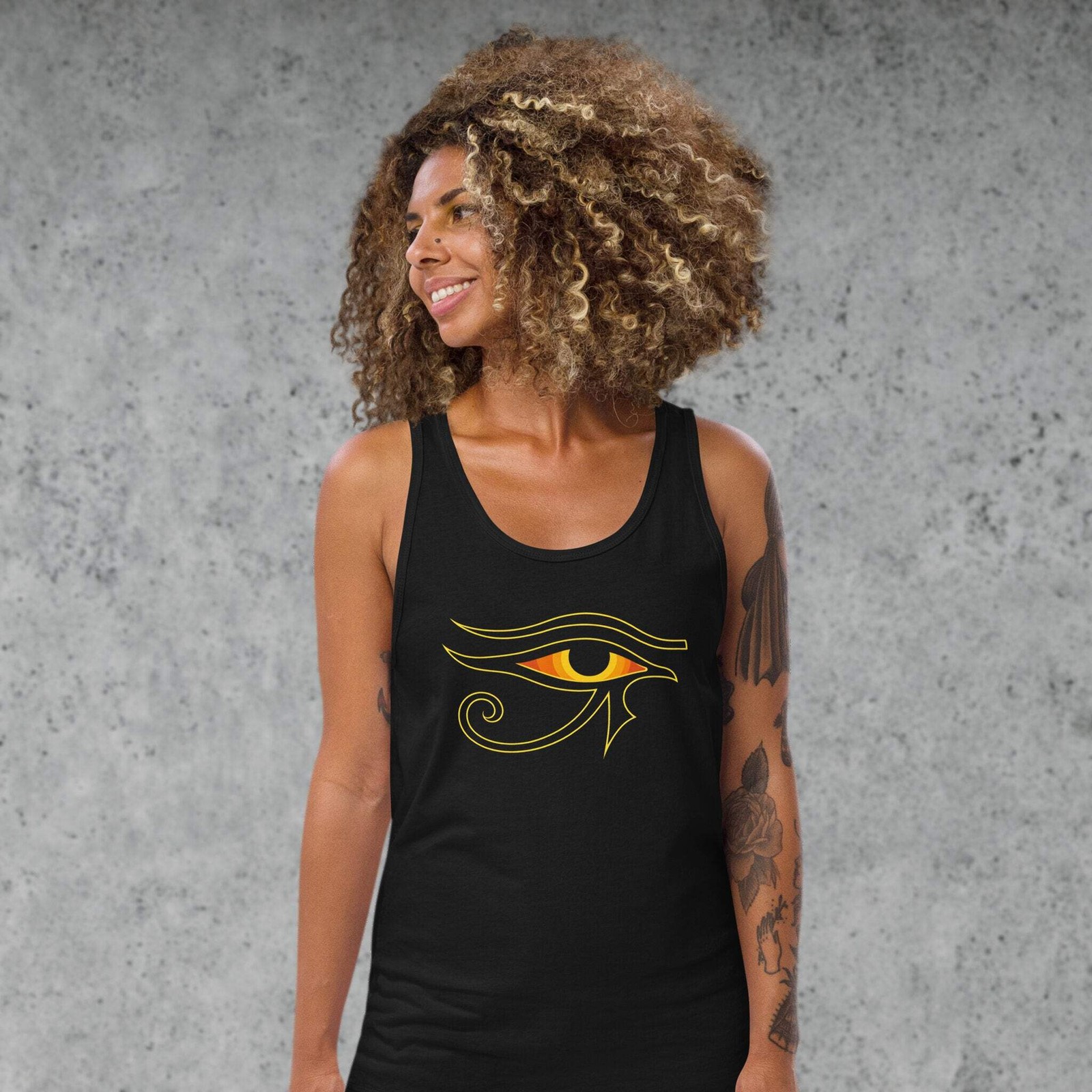 Fiery Eye of Ra Tank Top | Ancient Egyptian Mythology Symbol Shirt Ra