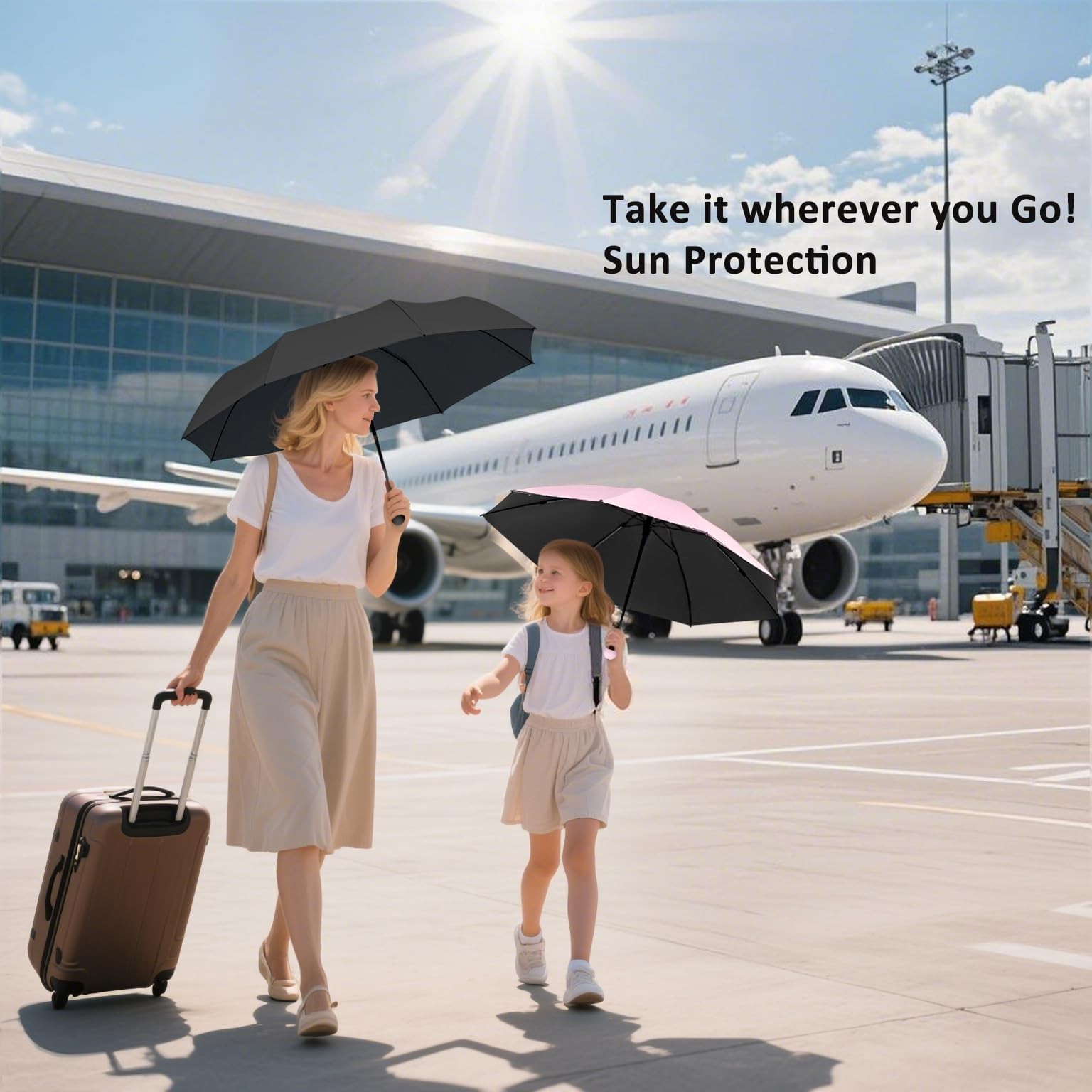 GMOX Travel Umbrella Portable Compact Umbrellas, Pocket Mini for UV Sun&Rain