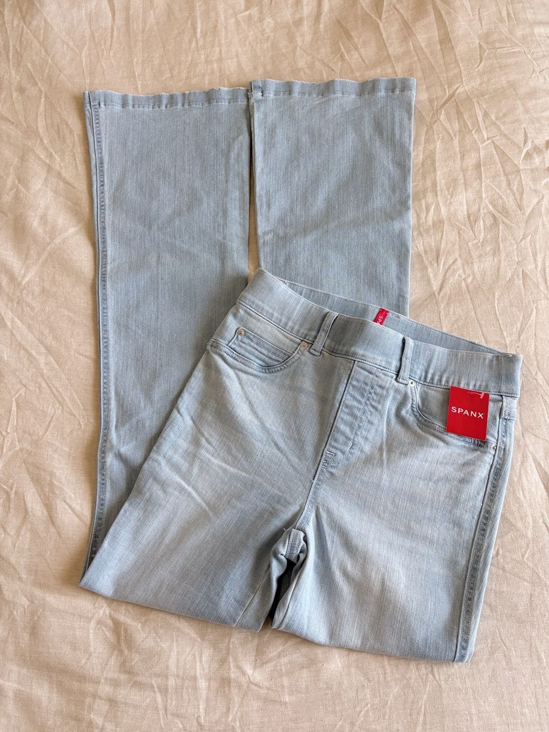 SPANX Women’s Pull-On Flare Jeans, Size XS, Retro It Wash