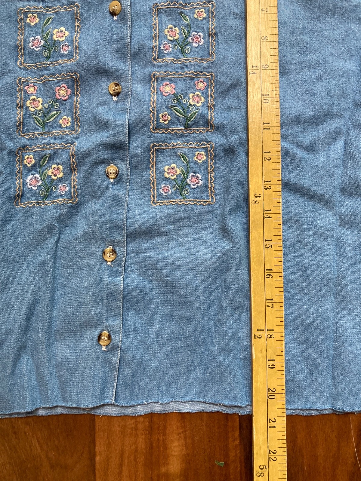 90s Vintage Solutions Original Floral Embroidered Short Slv Button Up Sz Small