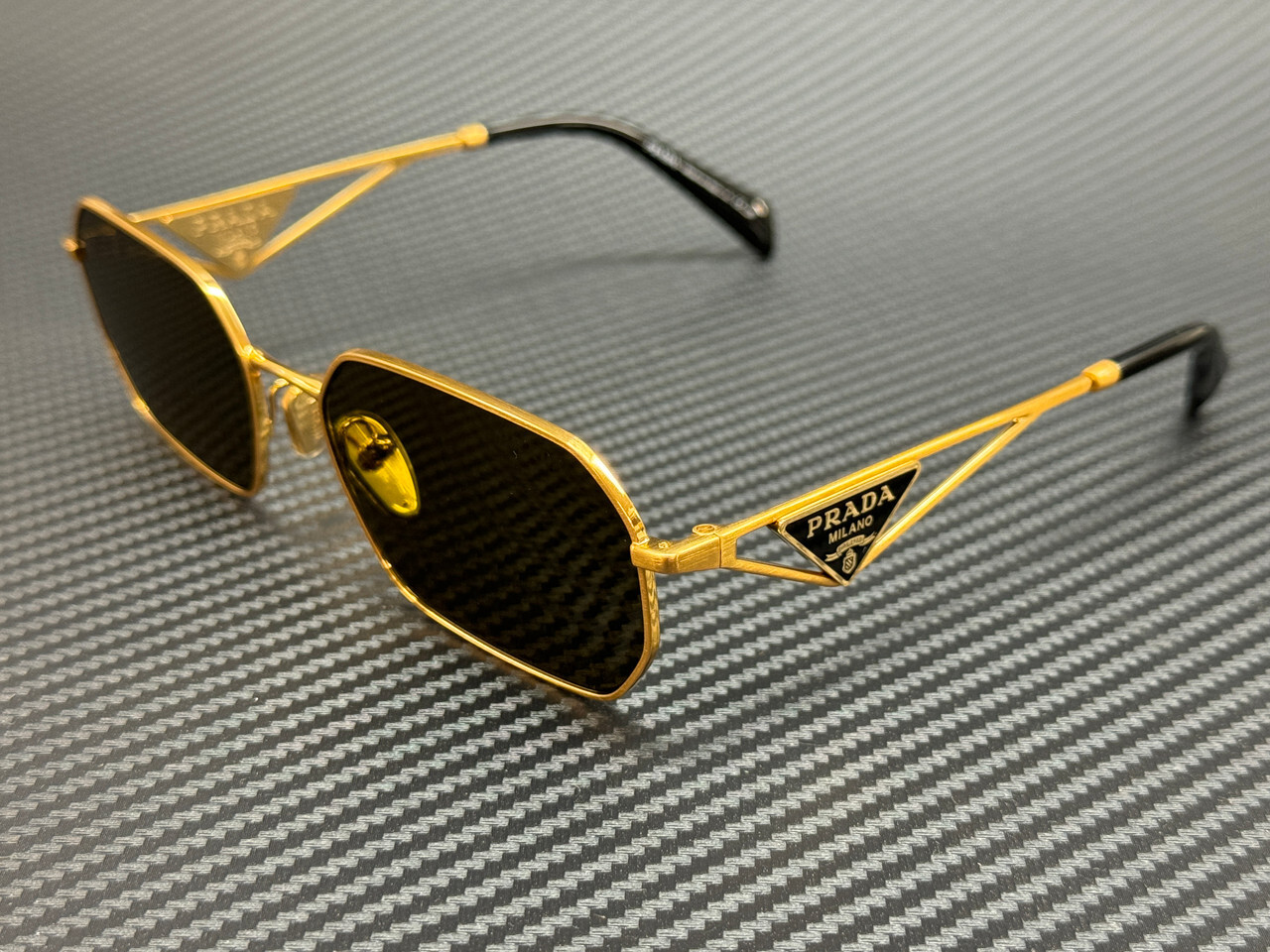 PRADA PR A51S 15N01T Matte Gold Brown 58 mm Women’s Sunglasses