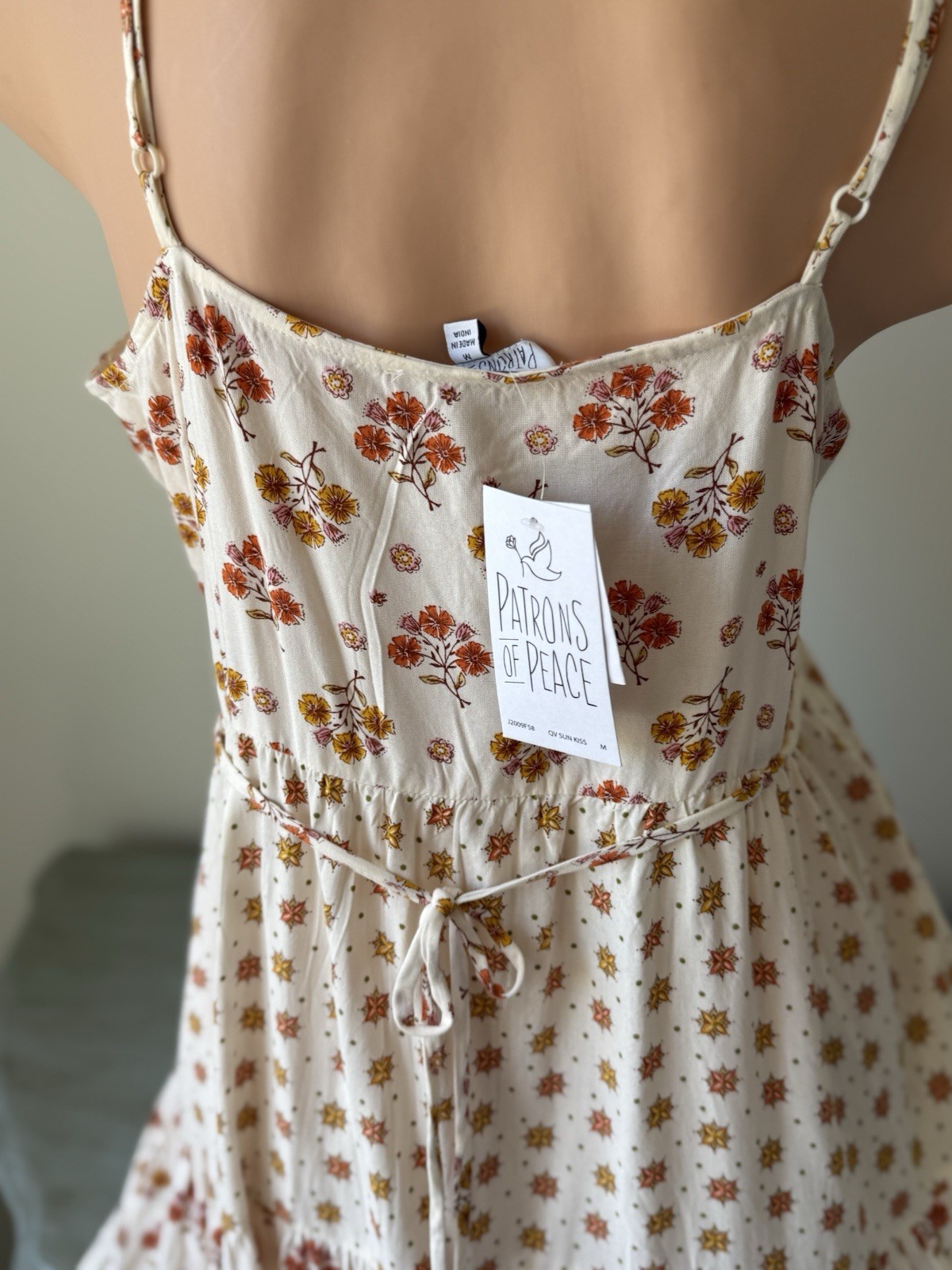 Boho Tiered Floral Midi Dress Cottagecore Prairie Sundress NWT M Granola Gypsy
