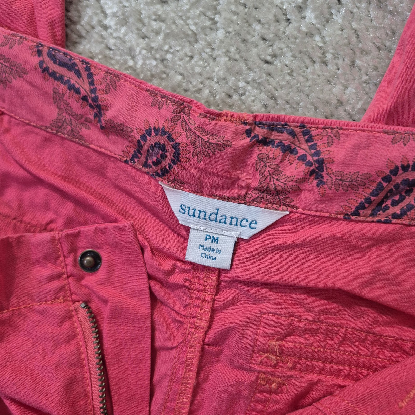 Sundance Rippling Tides Pants Womens Medium Petite PM Pink Utility Outdoor Beach