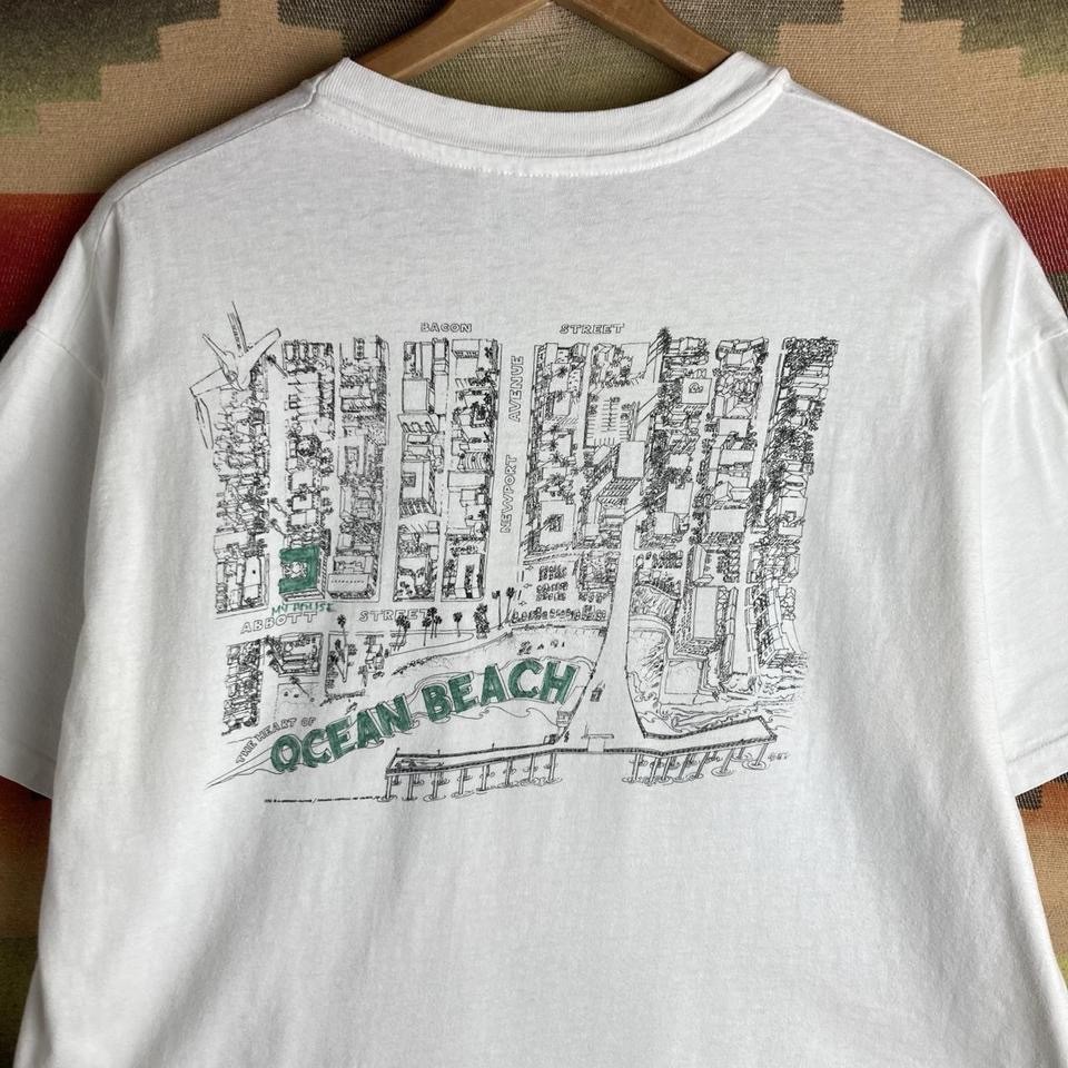 Vintage 90s Ocean Beach San Diego California White T-shirt | Size Mens XL USA