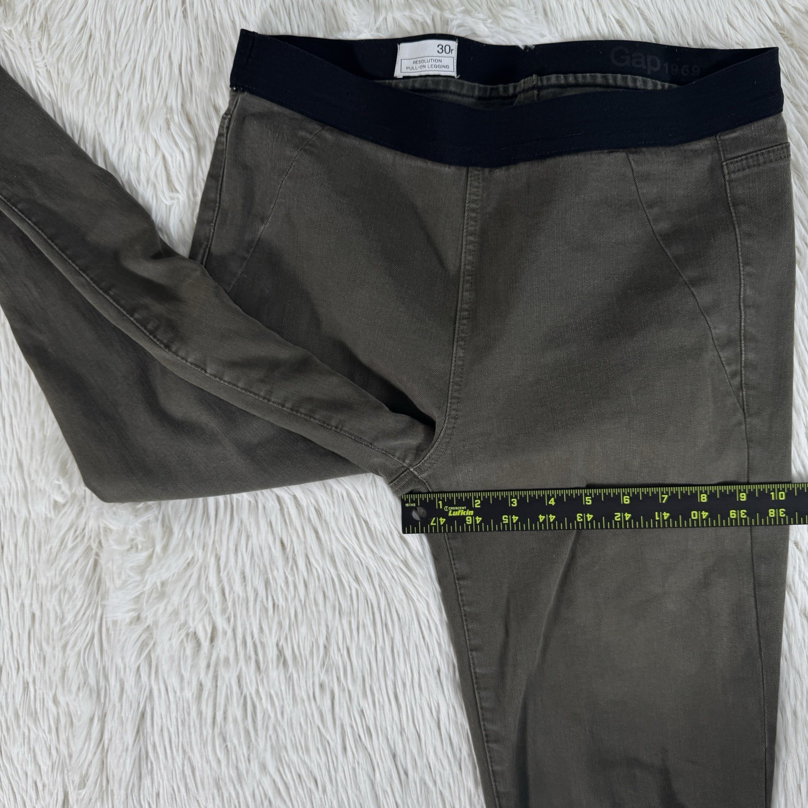 Gap 1969 Olive Green Resolution High-Rise Pull-On Legging Denim Jeans Women’s 30