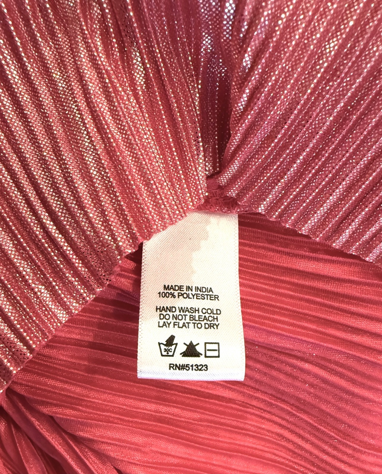 CECE Pink Metallic Pleated Halter Shimmer Party Date Nite Top with Back Bow Sz L