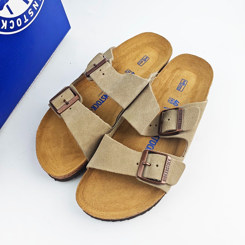 Birkenstock Arizona Taupe Suede Leather Unisex Sandals Size EU 37-45