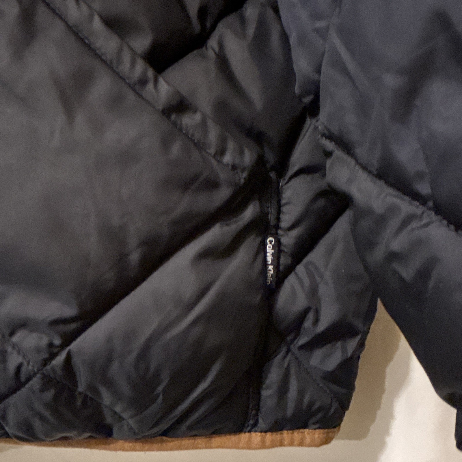Calvin Klein Men’s Reversible Quilted Snap Front Jacket Black/Brown Size XL