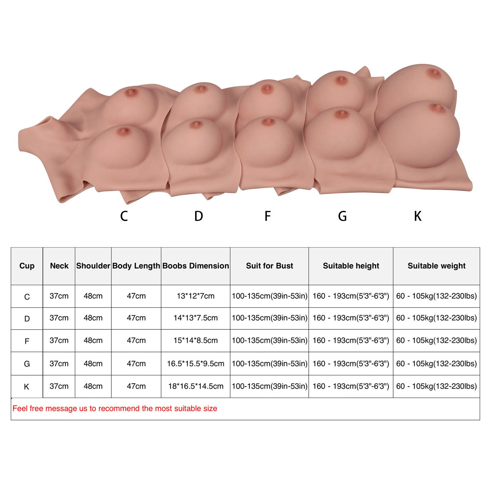 Dokier Oversize Silicone Breast Forms For Large Frame Crossdresser Drag Queen