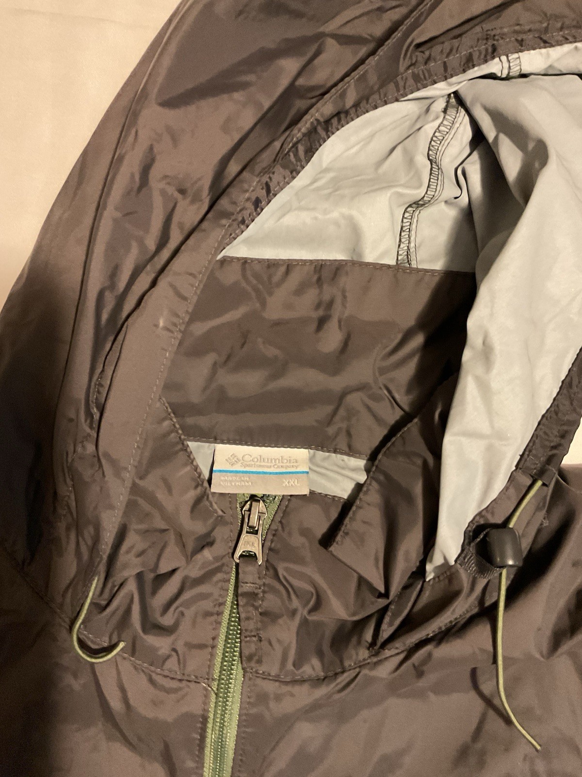 Columbia Men’s Full Zip Hooded Colorblock Windbreaker Jacket Logo XXL
