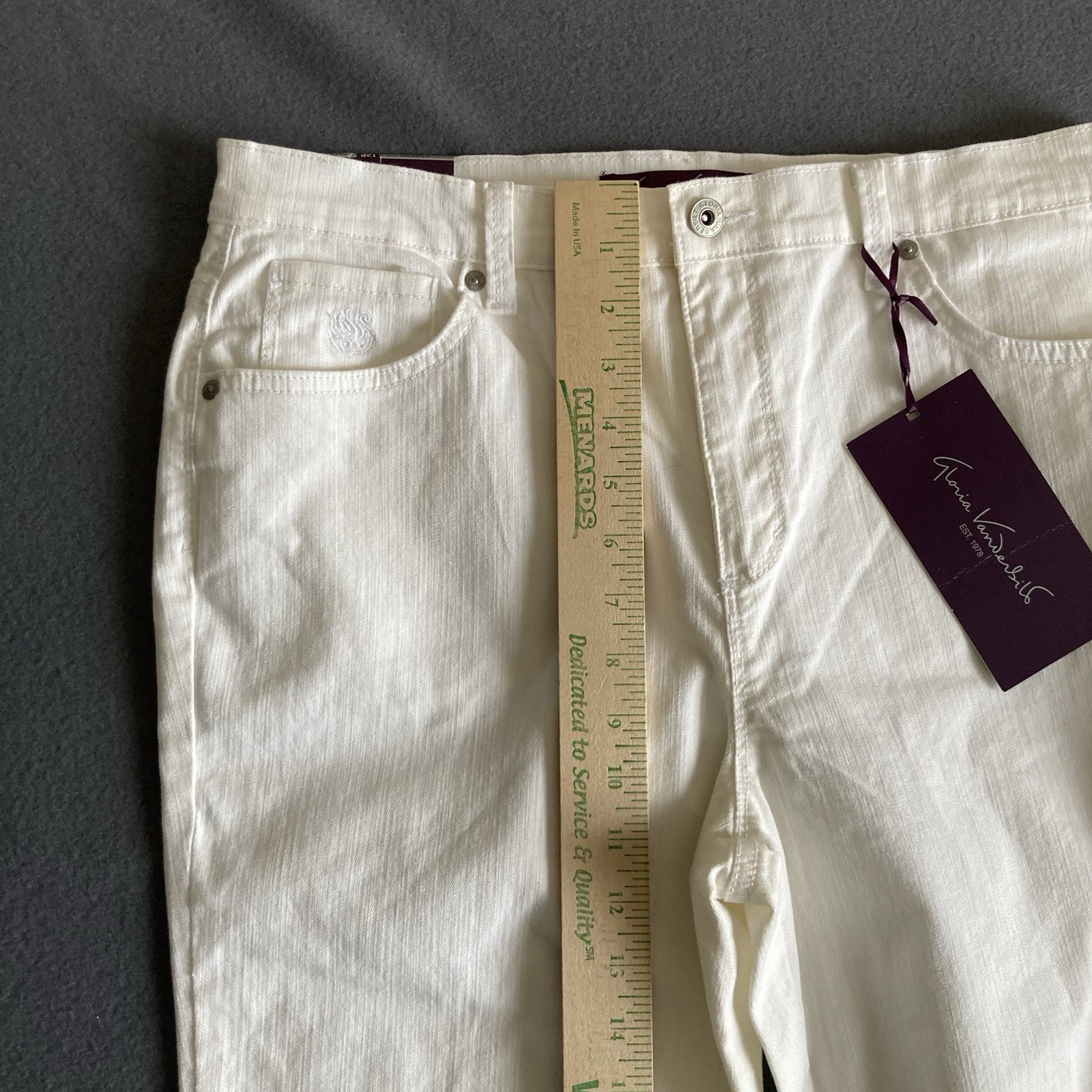 Gloria Vanderbilt Amanda Pant Women’s 12 Petite Off White Classic Fit Slimming