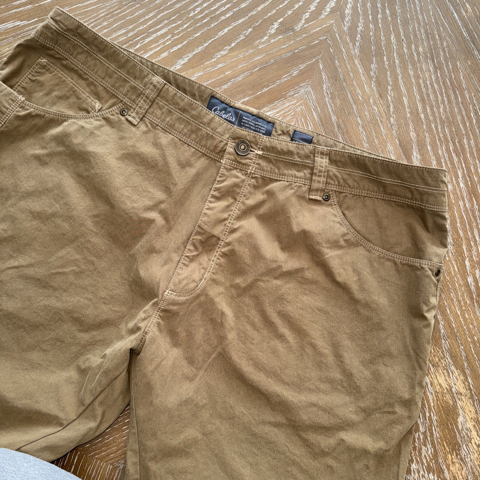 Cabelas 40×32 BROWN 6 Pocket Hiker Cargo Pants Mens Cotton/Nylon/Poly EXCELLENT