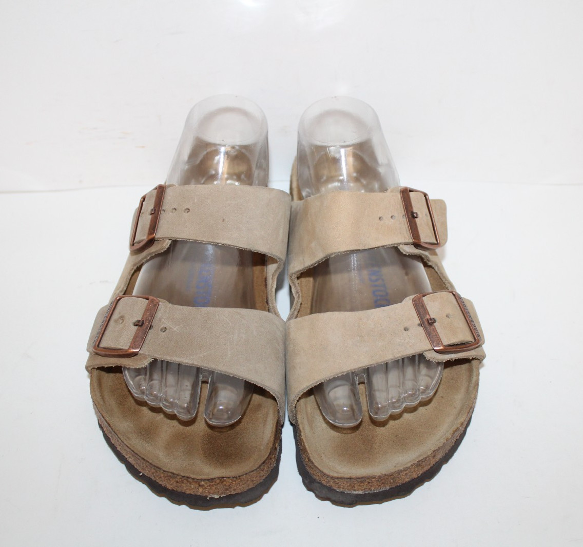 Birkenstock Arizona Leather Sandals Womens Sz 9 Regular/Wide Soft Footbed (READ)