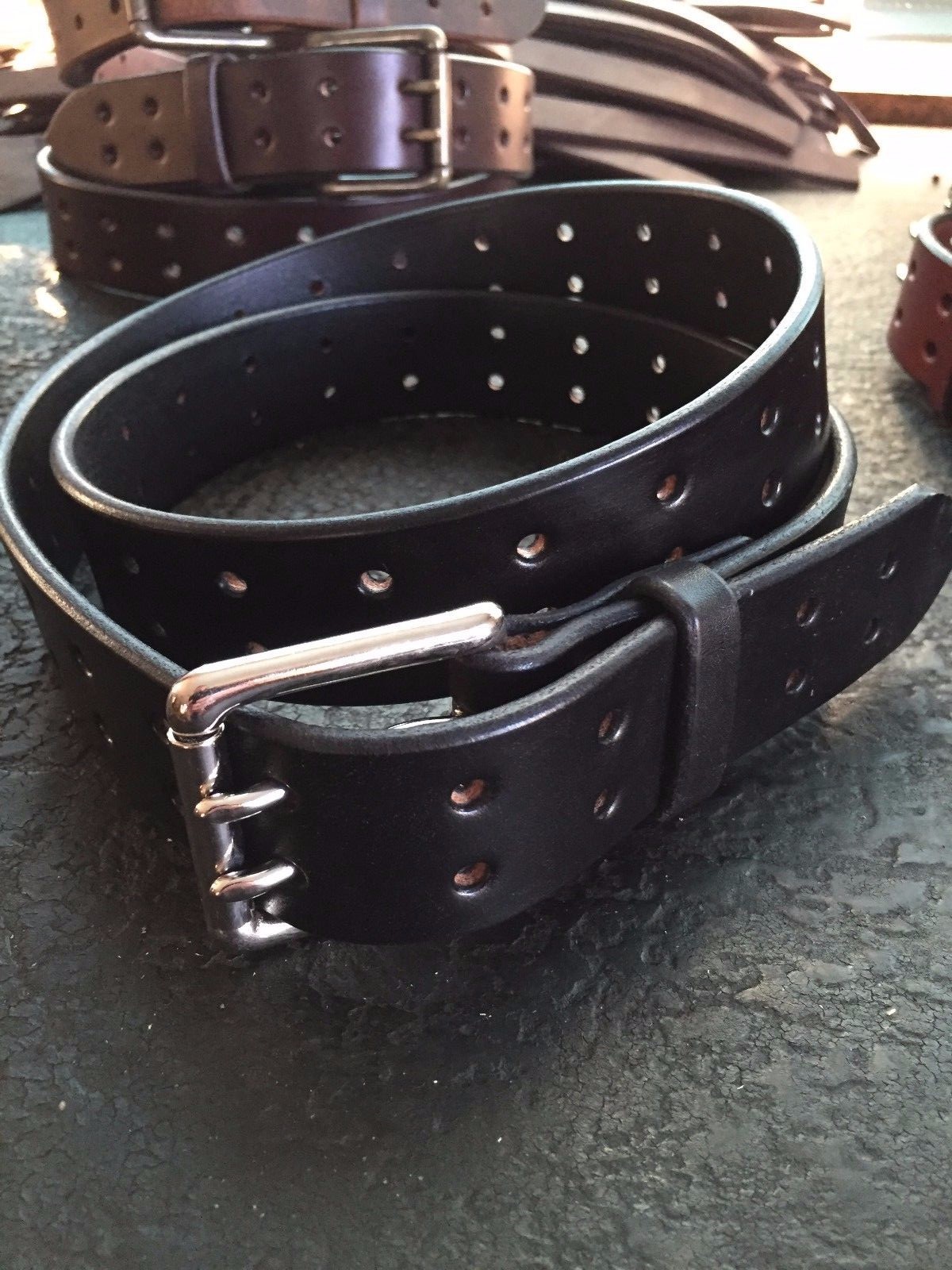AMISH MADE WICKETT & CRAIG 1.5″ HEAVY DUTY REAL LEATHER WORK GUN HOLSTER BELT