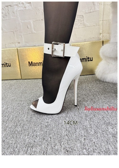 Women’s 14/16cm Peep Toe Sandals Stiletto Ankle Buckle Pumps Lockable Sexy Shoes