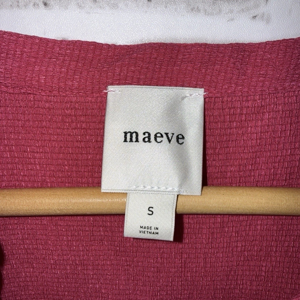 Maeve Anthropology Short Sleeve V-Neck Fitted Waist Top Pink Women’s Size Small