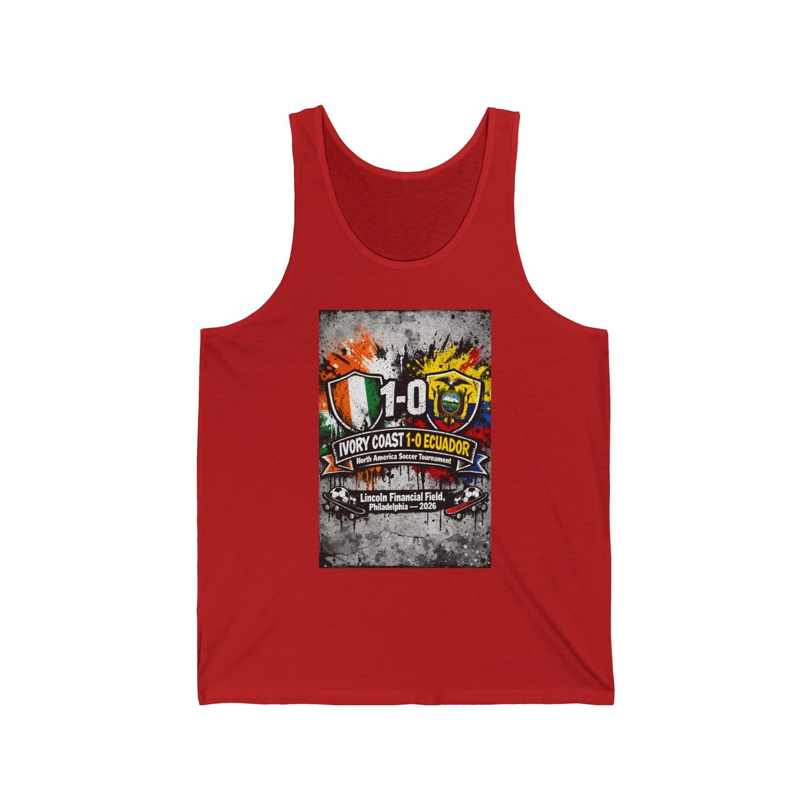 Ivory Coast vs Ecuador Scoreboard Jersey Tank Top | Soccer World Cup Match Tee