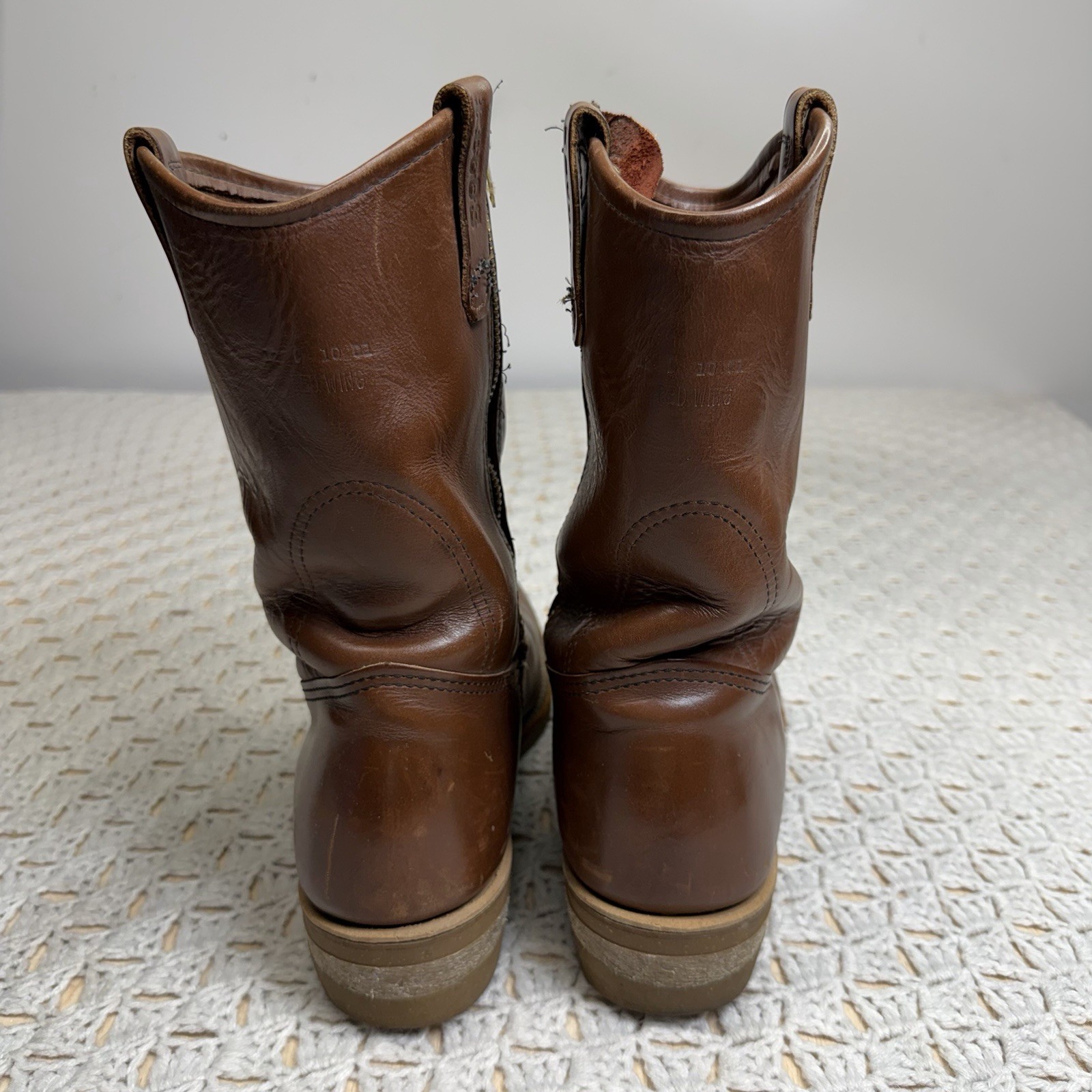 Red Wing Pecos Leather Boots Men’s 12 D Brown Cowboy Nailseat 1155 USA Made Zip