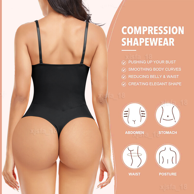 Women’s Seamless Full Body Shaper Bodysuit Tummy Slimming Built-in Bra Shapewear