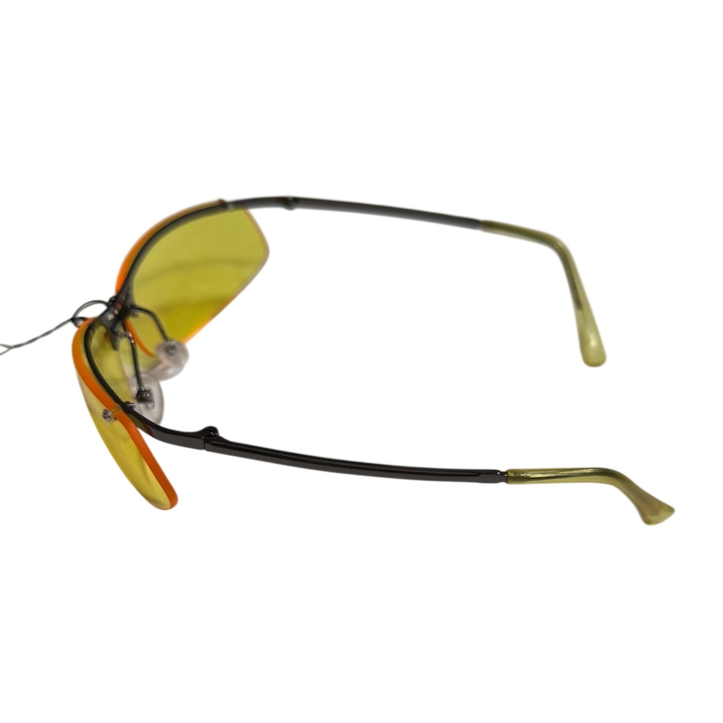 Vintage Y2K Style Yellow Tinted Rimless Sunglasses