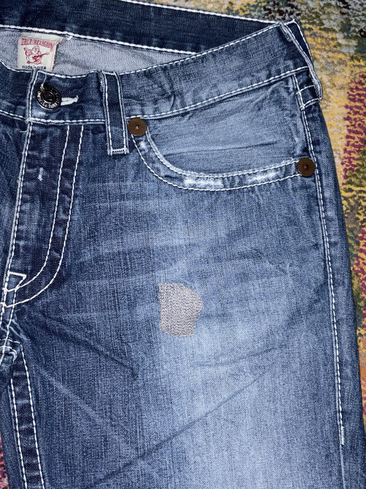 Vtg True Religion Section Billy Big T Row 36 Seat 34 Men’s Denim Jeans