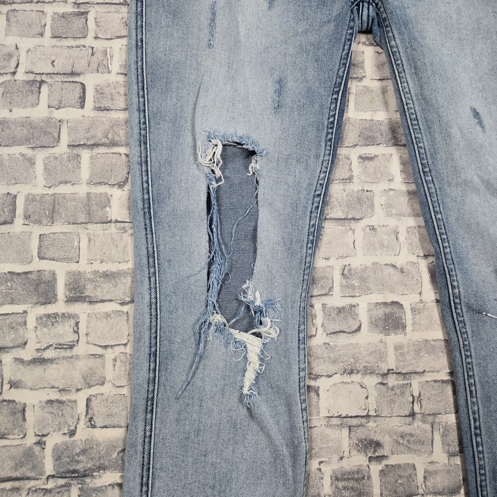Ksubi Van Winkle Trashed Dreams Stretch Jeans Mens Size 34 Blue 34×32 Distressed