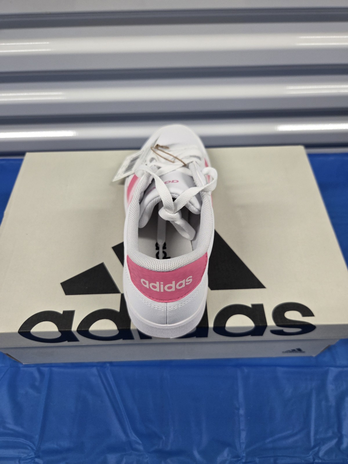 adidas Breaknet 3.0 J White/Pink Low Top Sneakers JR8444 US 5 EU 37 1/3