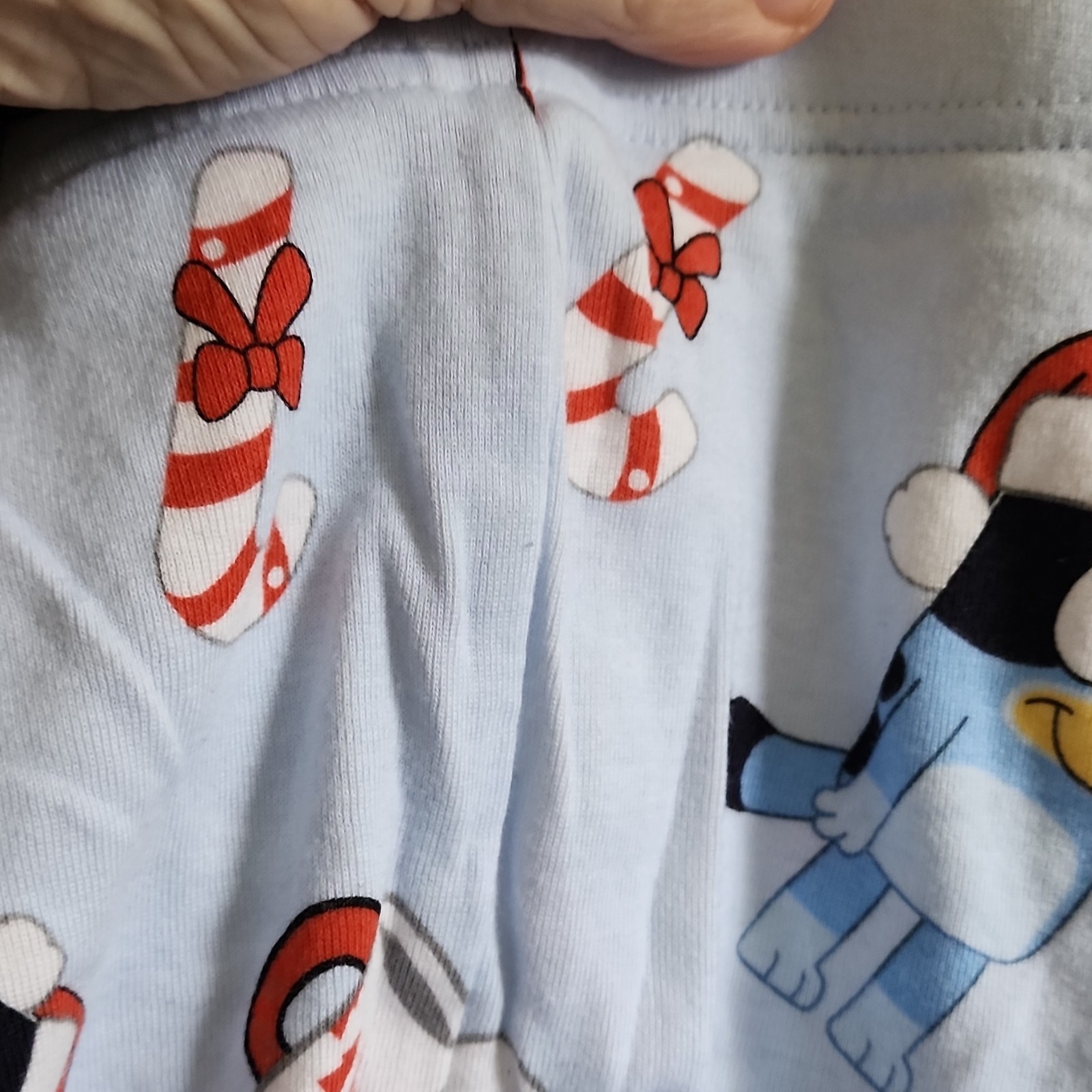 Bluey Boys 5T Christmas Snug Fit Cotton Knit Pajama Pants Light Blue