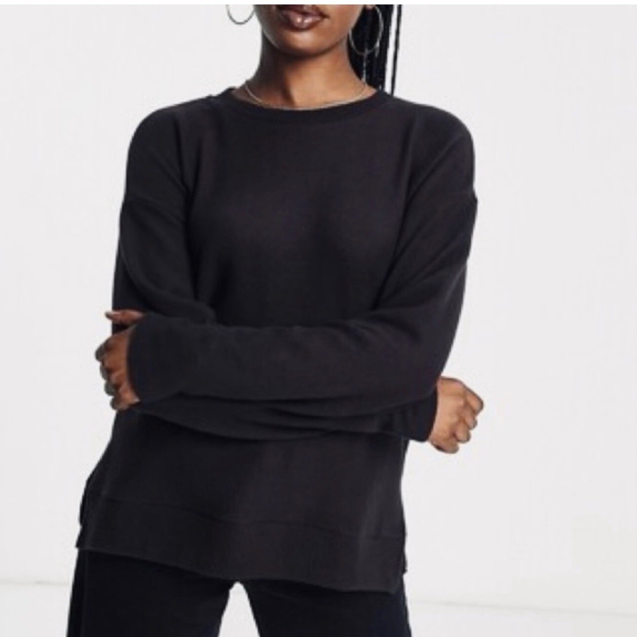 Ministry Of Supply Sweater 3D Print Knit Slouchy Black Slits Made In USA S NEW
