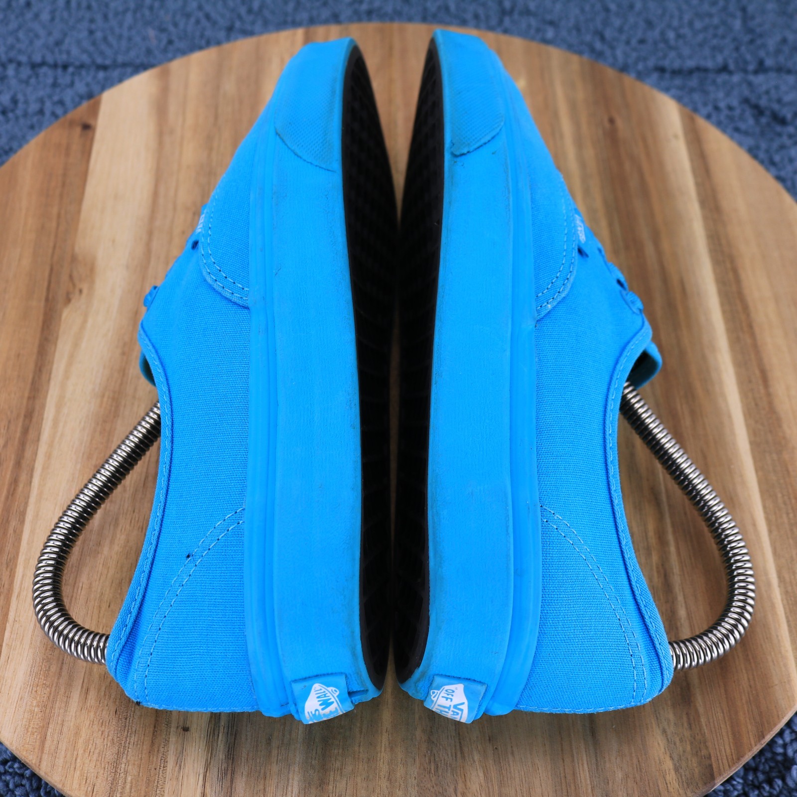 Vans Mono Turquoise Blue Low Lace up Canvas Sneaker Shoes Size Men 5.5 / Women 7