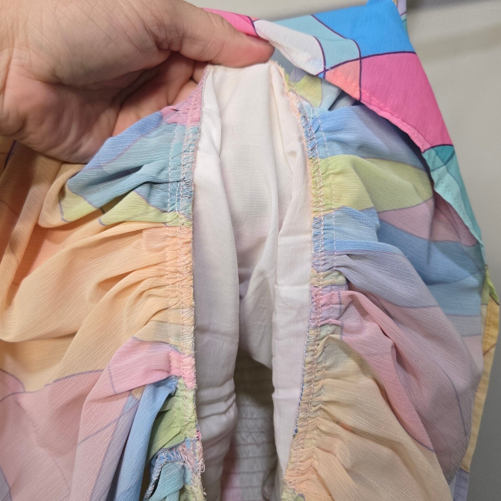 Sincerely Ours Aria Mini Dress XS Multicolor Pastel Festival Summer Whimsical