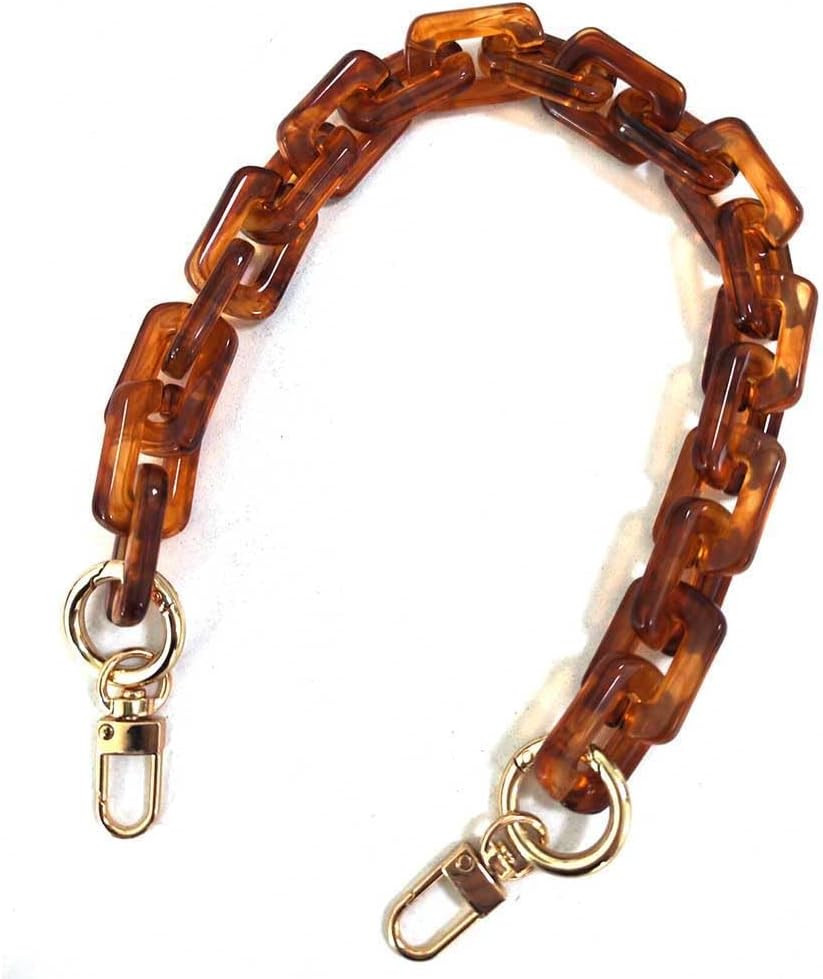 17.3 Inch Retro Tortoise Shell Pattern Resin Replacement Purse Chain Strap Shoul